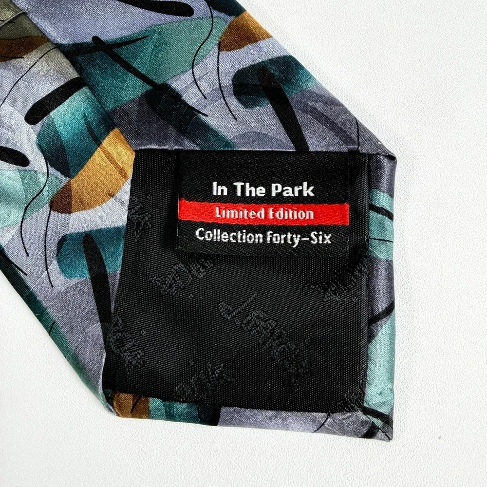 J. Garcia Tie Limited Edition In The Park Collection 46 Abstract Silk Necktie